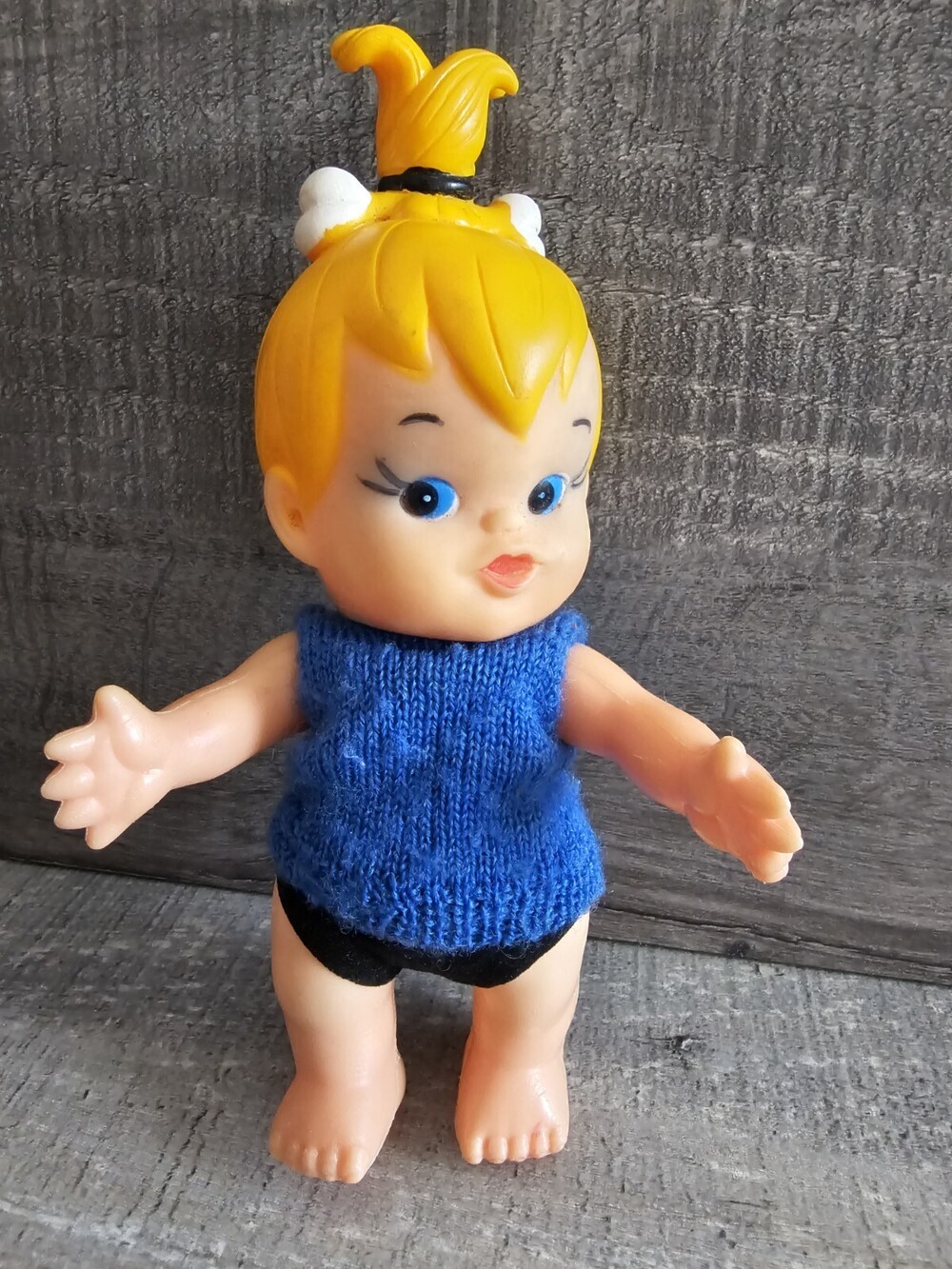 Vintage The Flintstones - 7" PEBBLES DOLL, R Dakin Co, 1970 #28